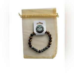 🫶🏻 Genuine Tigers Eye and Obsidian Bracelet